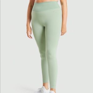 GYMSHARK Whitney Rib Waist Leggings GREEN M